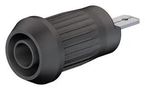 4MM BANANA JACK, QC TAB, BRASS, 20 A, 1 KV, BLACK 23AH8835 66.9685-21