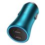 Baseus Golden Contactor Pro car charger, 2x USB-C, 40W (blue), Baseus CGJP000003