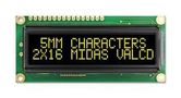 LCD, ALPHA-NUM, 16 X 2, YELLOW-GREEN MC21605G12W-VNMLY