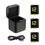 Box Telesin three-channel charger + 3 batteries for GoPro Hero 12 / 11 / 10 / 9 (GP-BNC-902-B), Telesin GP-BNC-902-B