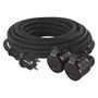 Extension Cord 20 m / 2 socket / black / rubber / 250 V / 1.5 mm2, EMOS P0703