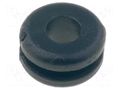 Grommet; Ømount.hole: 6.4mm; Øhole: 4mm; PVC; black; -30÷60°C HELLERMANNTYTON HV1201