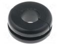 Grommet; Ømount.hole: 10mm; Øhole: 6mm; PVC; black; -30÷60°C HELLERMANNTYTON HV1207