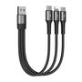 USB cable Joyroom S-01530G11 3in1 2x USB-C / Lightning 3.5A 0.15m (black), Joyroom S-01530G11