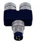 Y SPLITTER CONN, 4P M12 RCPT-2X4P RCPT Y58-D04-FFFR001