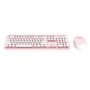 Wireless keyboard + mouse set MOFII Sweet 2.4G (White-Pink), MOFII SMK-623387AG WP