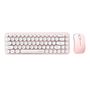 Wireless keyboard + mouse set MOFII Bean 2.4G (White-Pink), MOFII SMK-676367A WP