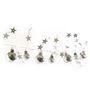 LED Christmas garland – silver spheres with stars, 1.9 m, 2x AA, indoor, warm white, timer, EMOS DCGW10