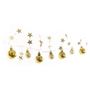 LED Christmas garland – golden spheres with stars, 1.9 m, 2x AA, indoor, warm white, timer, EMOS DCGW11