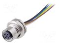 Connector: M12; socket; PIN: 5; female; cables; 0.5m CONEC 43-01004