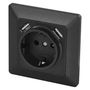 Socket with USB 2,1A max., SCHUKO, anthracite , EMOS A6000.3