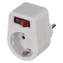 Round Socket SCHUKO white + switch, EMOS P00262 8595025390820