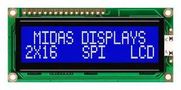 DISPLAY, ALPHANUMERIC, 16X2, WHITE MC21605C6W-BNMLWS-V2