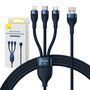 3in1 USB cable Baseus USB 3in1 Baseus Flash Series,  USB-C + Micro + Lightning 66W, 1.2m (blue), Baseus CASS040003