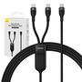 2in1 USB cable Baseus Flash Series USB-C do USB-C 100W, 1.5m (black, Baseus CASS060001