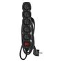 Extension Cord 2 m / 5 sockets / switch / black / PVC / 1 mm2, EMOS PC1512 8592920116531