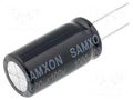 Capacitor: electrolytic; THT; 1mF; 100VDC; Ø18x40mm; ±20%; SK SAMXON ESK108M2AL40RRS0P