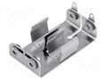 Holder; AA,R6; Batt.no: 2; screw; solder lugs; silver; aluminium KEYSTONE KEYS146
