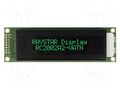 Display: LCD; alphanumeric; VA Negative; 20x2; 115x36x13.9mm; LED RAYSTAR OPTRONICS RC2002A2-LLG-JSVE