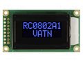 Display: LCD; alphanumeric; VA Negative; 8x2; 58x32x13.2mm; LED RAYSTAR OPTRONICS RC0802A1-LLB-JWVE