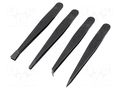 Tweezers-set; non-magnetic; ESD; Resistance to: abrasion; 4pcs. IDEAL-TEK IDL-K4PICF