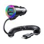 Car charger Joyroom JR-CL25, 2x USB + Lightning cable (black), Joyroom JR-CL25