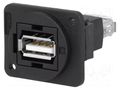 Coupler; USB A socket,both sides; FT; USB 2.0; plastic; 19x24mm CLIFF CP30208NX