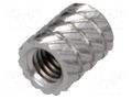 Threaded insert; brass; nickel; M3; L: 5.9mm; Øout: 4.5mm DREMEC DR11M3NI