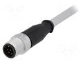 Connector: M12; plug; male; PIN: 8; straight; cables; 7.5m HARTING 21348400882075