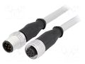 Cable: for sensors/automation; plug; PIN: 8; M12 male,M12 female HARTING 21348485882050