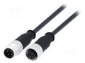 Cable: for sensors/automation; PIN: 4; plug; M12 male,M12 female HARTING 21348485491075