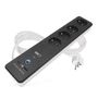 GoSmart extension cord 2 m / 4 sockets / switch  / with USB / white-black / PVC / 1.5 mm2, EMOS P1412SM 8592920141588