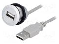 USB socket; 22mm; har-port; -25÷70°C; Ø22.3mm; IP20; silver; Len: 1m HARTING 09454521921