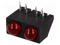 LED; horizontal,in housing; 4.8mm; No.of diodes: 2; red; 20mA; 60° KINGBRIGHT ELECTRONIC L-73CB/2IDA