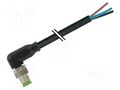 Cable: for sensors/automation; M12; PIN: 4; angled; 3m; plug; 250VAC MURR ELEKTRONIK 7000-12101-6340300