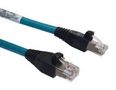 PATCH CORD, RJ45 PLUG-PLUG, 1M, TEAL 120108-0008