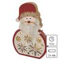 LED decoration, wooden – Santa, 30 cm, 2x AA, indoor, warm white, timer, EMOS DCWW24 8592920110843