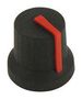 SOFT TOUCH KNOB, RUBBER, BLK/RED, 16.2MM MC170853BR