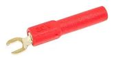 SPADE TERMINAL TO 4MM BANANA JACK, RED BU-30211A-2.