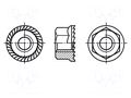 Nut; with flange; hexagonal; M4; 0.7; steel; Plating: zinc; H: 4.65mm BOSSARD B4/BN30312