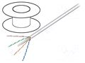 Wire; U/UTP; 4x2x23AWG; 6; wire; CCA; Insulation: PVC; grey; 100m GOOBAY U/UTP6-SCCA-100