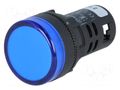 Control lamp; 22mm; L22; -20÷60°C; Illumin: LED; 24VDC; Ø22.5mm AUSPICIOUS L22-BL-24