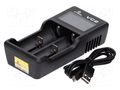Charger: microprocessor-based; Li-Ion; 0.5A; Cells quantity: 2 XTAR XTAR-VC2