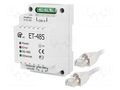 Converter; RS485/ETHERNET; 10/100 Base-T,RS485; 100Mbps; 230VAC NOVATEK ELECTRO ET-485