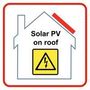 SOLAR PV ON ROOF WARNING LABEL, VINYL MP001630