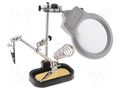 PCB holder with magnifying glass; Ø90mm; third hand SOLDER PEAK LUP-STAND-1