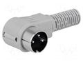 Connector: DIN; plug; male; PIN: 3; 180°; angled 90°; for cable HIRSCHMANN MAWI30B