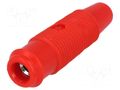 Connector: 4mm banana; adapter; red; banana 4mm socket SCI R8-C107-R