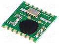 Module: RF; FM receiver; FSK; 868MHz; SPI; -109dBm; 2.2÷5.4VDC; SMD HOPE MICROELECTRONICS RFM01/868S2