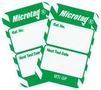 MICROTAG INSERT, 30 X 47MM, PP, WHT/GRN MIC-MTI-GP-GN-20